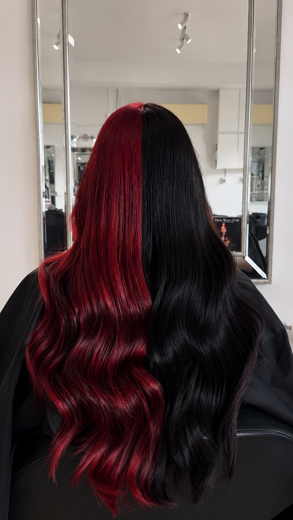 Red and black colour with soft waves